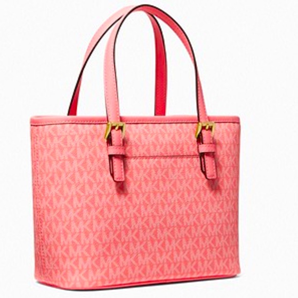 New ! MICHAEL KORS CARRYALL XSMALL CONVERTIBLE TOP ZIP TOTE XBODY GRAPEFRUIT - Picture 3 of 3